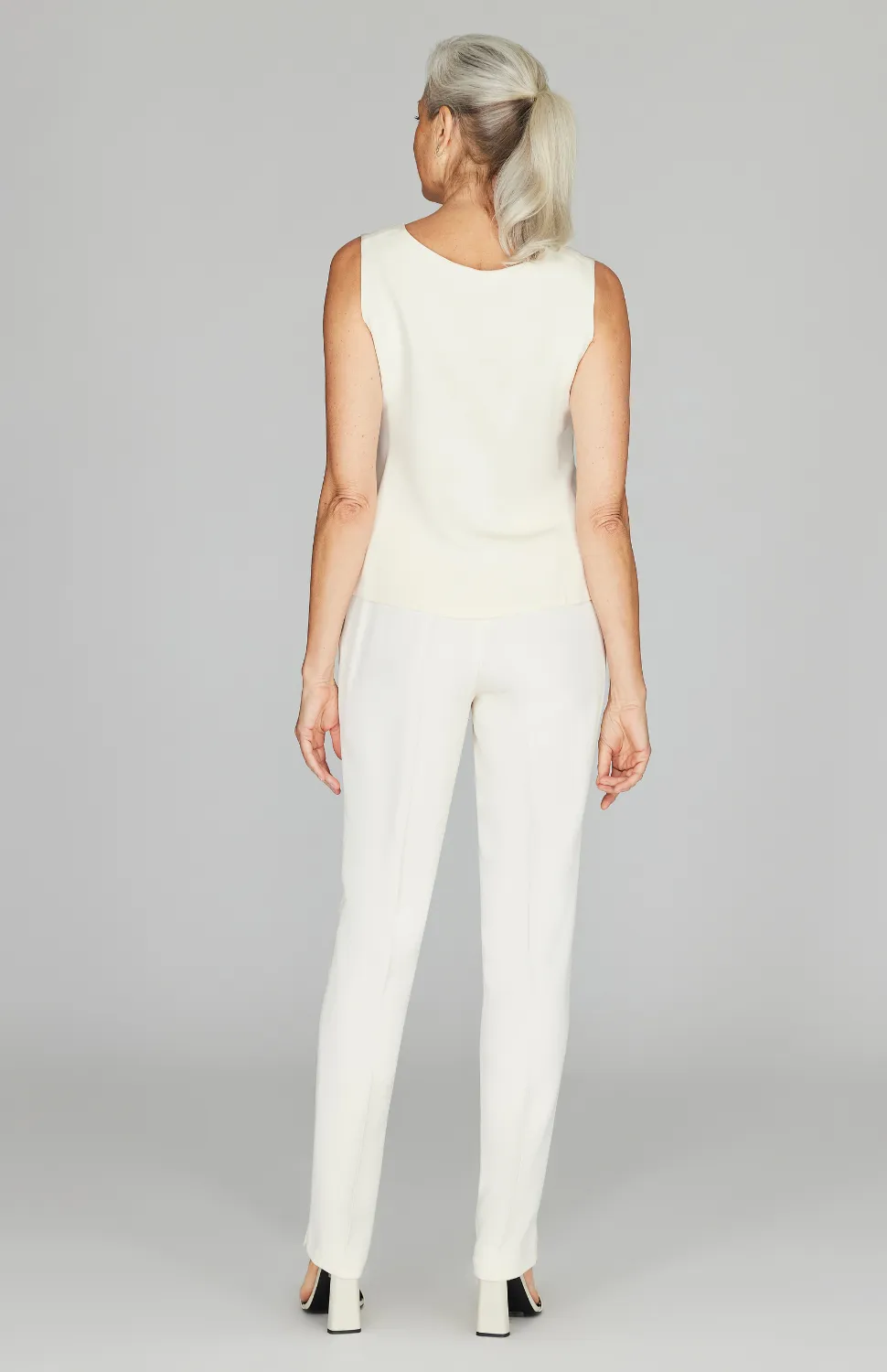 Silk Essential Narrow Leg Pant w/Flat Front & Back Elastic