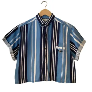 Sky Blue Cropped Button-up