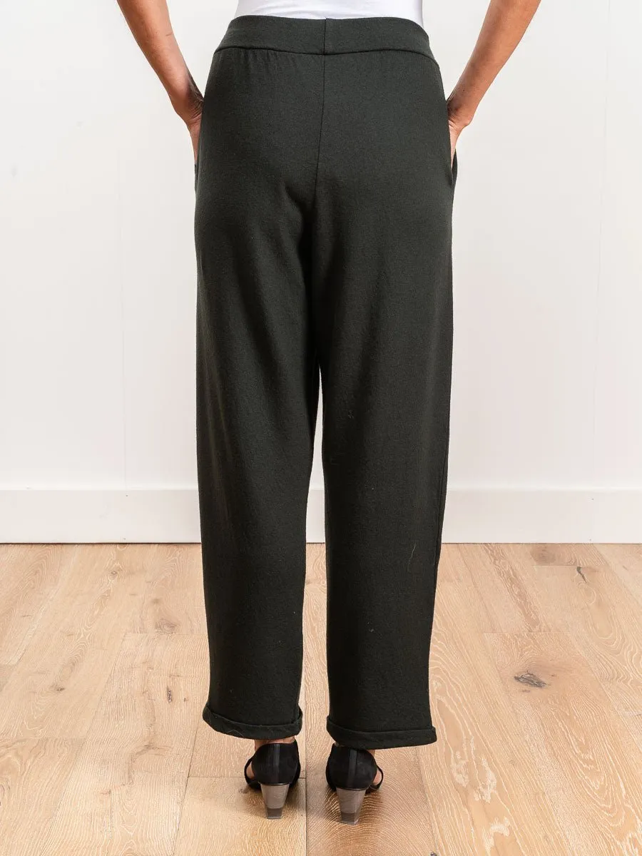 slim leg wool pant - moss