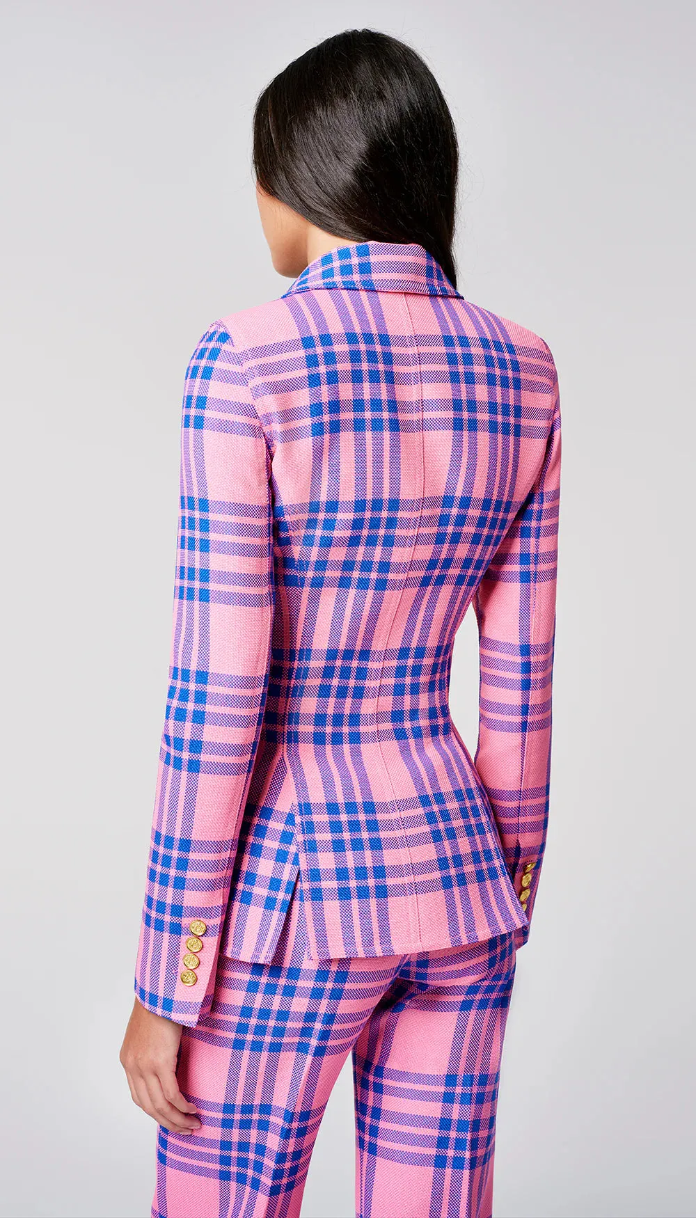 SMYTHE HUTTON BLAZER- Carnation Plaid
