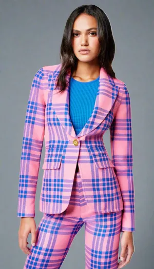 SMYTHE HUTTON BLAZER- Carnation Plaid