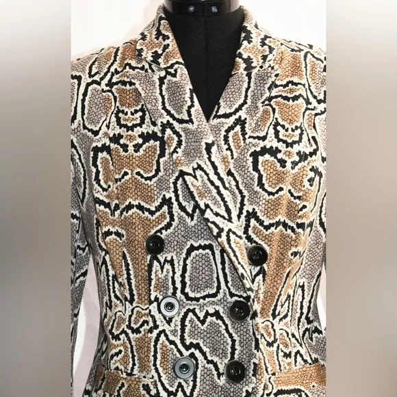 Snake Blazer Jacket Double Breast