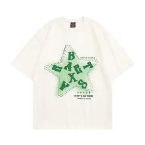 Star Letter Graphic Cotton T-shirt