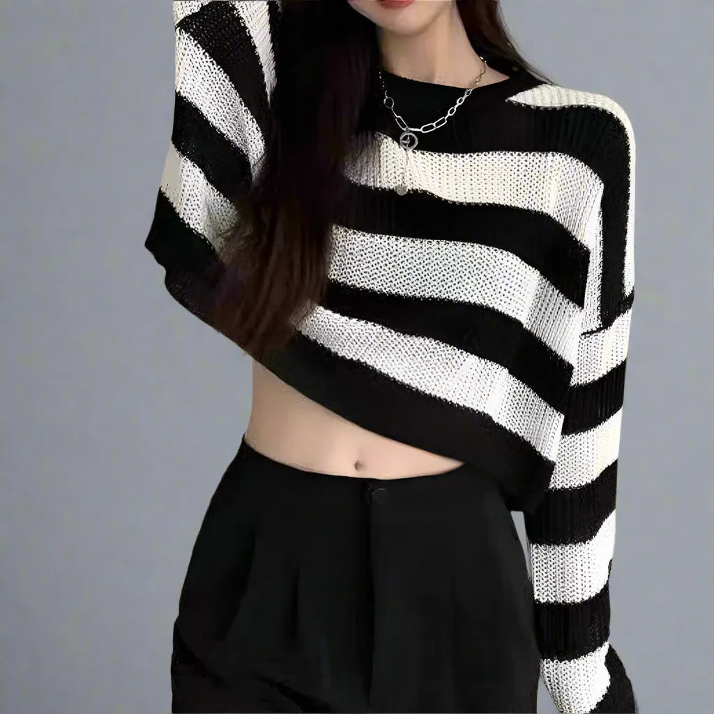 Striped Cropped Sweater