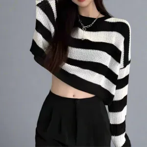 Striped Cropped Sweater