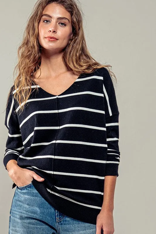 Striped Hi-Lo Sweater