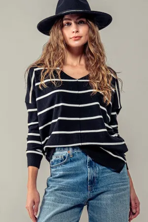 Striped Hi-Lo Sweater