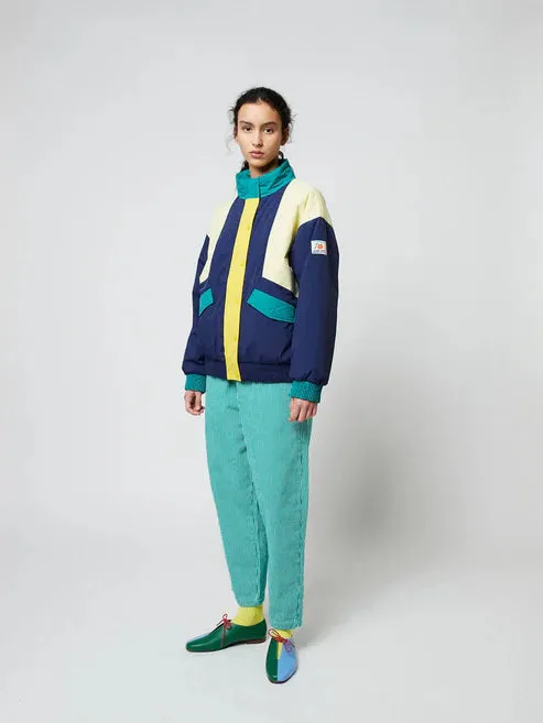 Striped Twill Cocoon Pant | Green Stripe