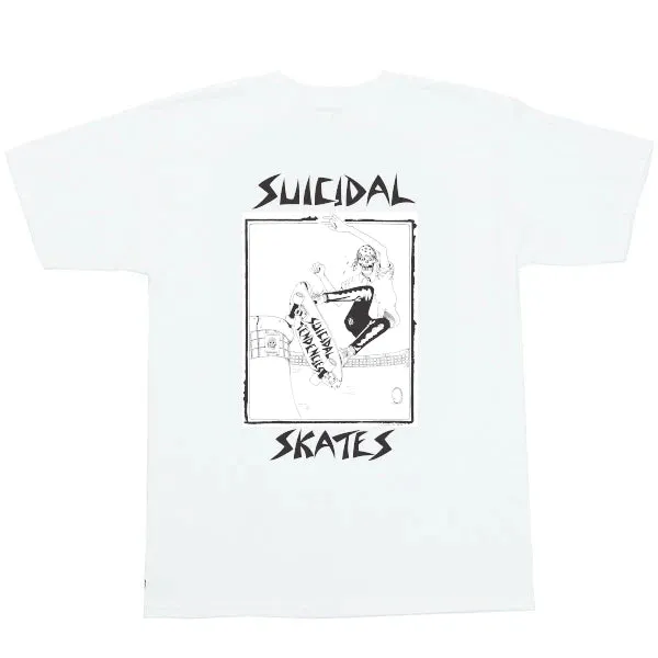 Suicidal Skates Pool Skater T-Shirt - White / Black