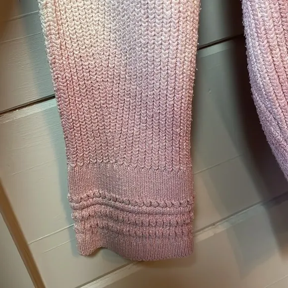 SUNDANCE Sunset Moments Ombre Knit Cardigan Sweater inCream/Pink Size S.