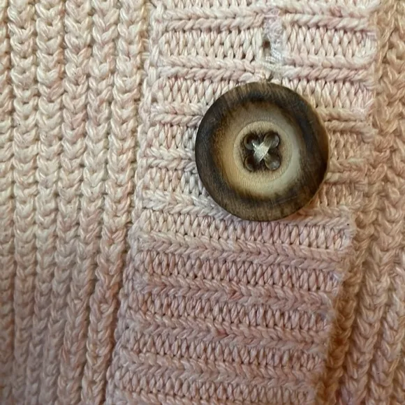 SUNDANCE Sunset Moments Ombre Knit Cardigan Sweater inCream/Pink Size S.