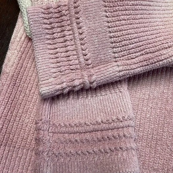 SUNDANCE Sunset Moments Ombre Knit Cardigan Sweater inCream/Pink Size S.