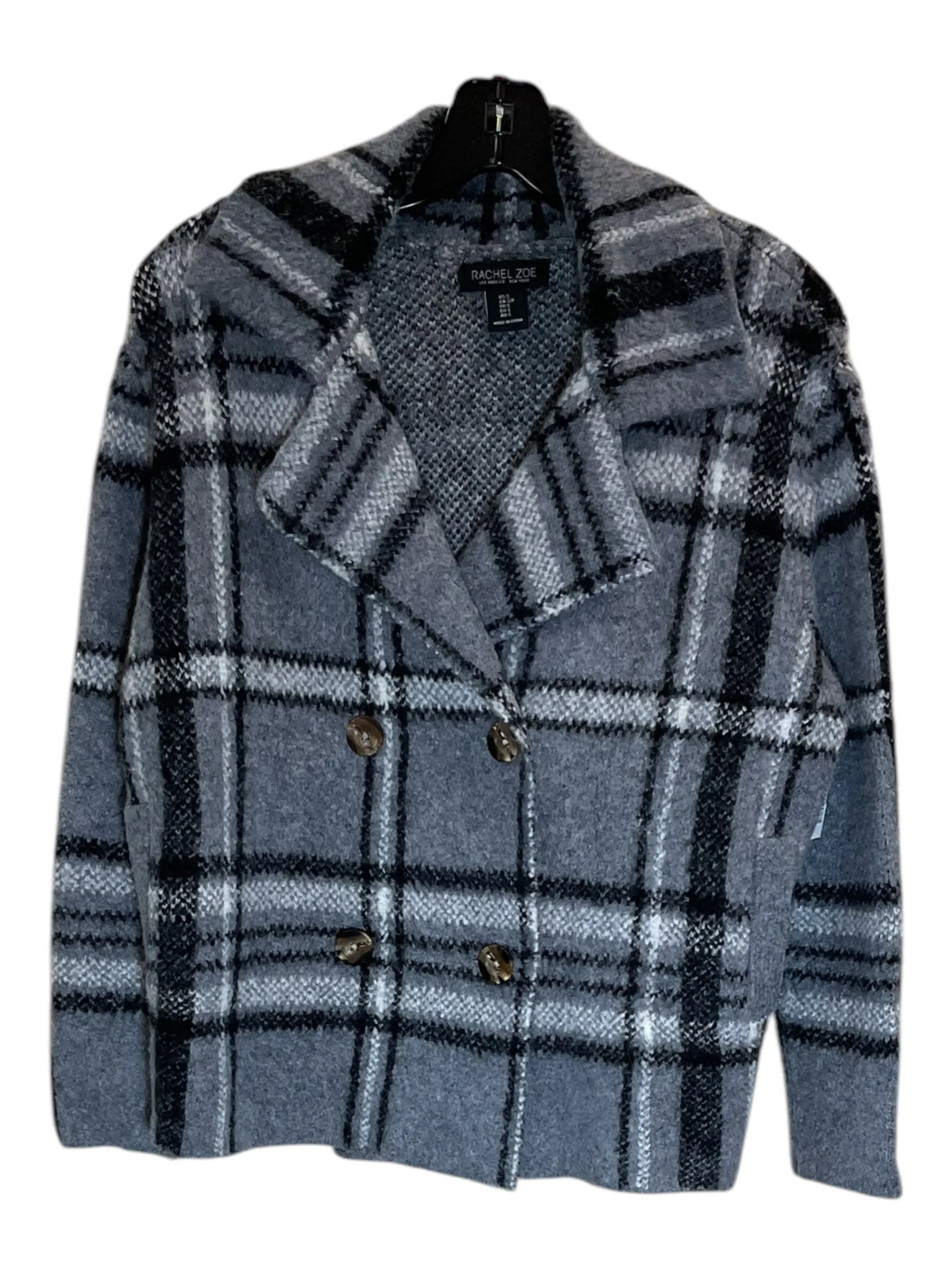 Sweater Cardigan By Rachel Zoe In Black & Grey, Size: S