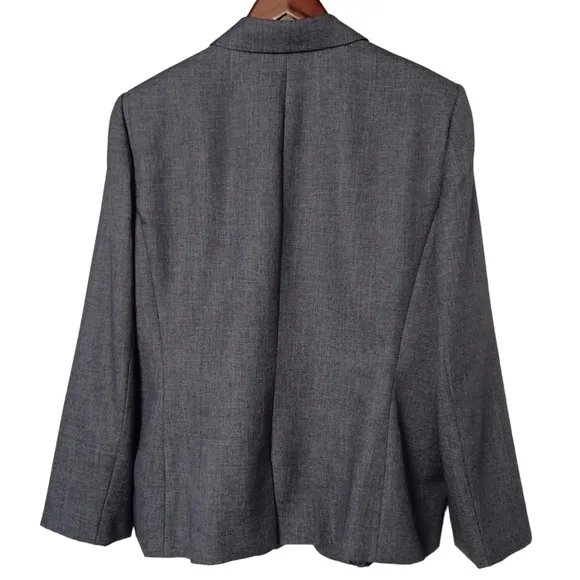 Tahari Arthur S. Levine Blue Blazer Business Career Jacket Crosshatch Size 18