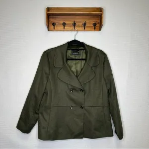 Talbots | Green Woman’s Blazer Coat 14 Wool Blend