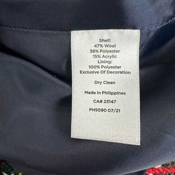 Talbots Holiday Plaid Blazer size 6P Red