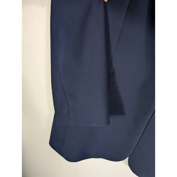 Talbots Plus Jacket Blazer Woman's Size 16 Navy Blue Lined Career Office N93