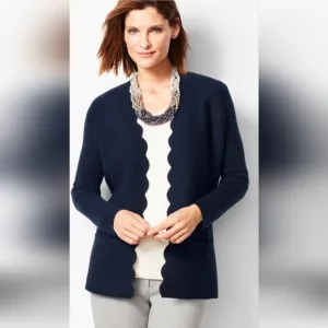 TALBOTS PLUS SIZE 1X BLACK CARDIGAN SWEATER.