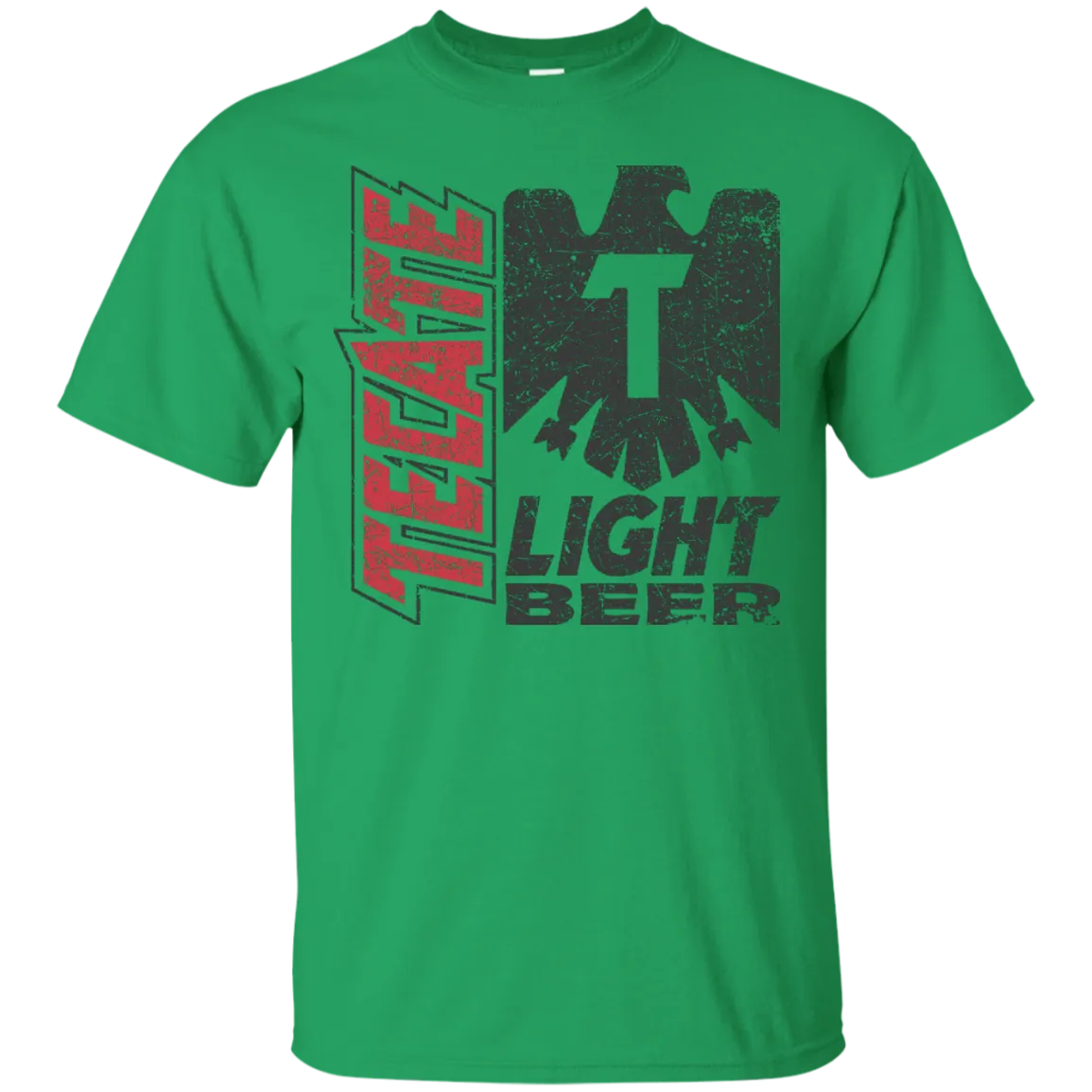 Tecate Beer T-Shirt Custom Designed Color Worn Label Pattern