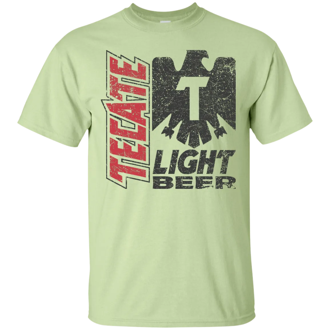 Tecate Beer T-Shirt Custom Designed Color Worn Label Pattern