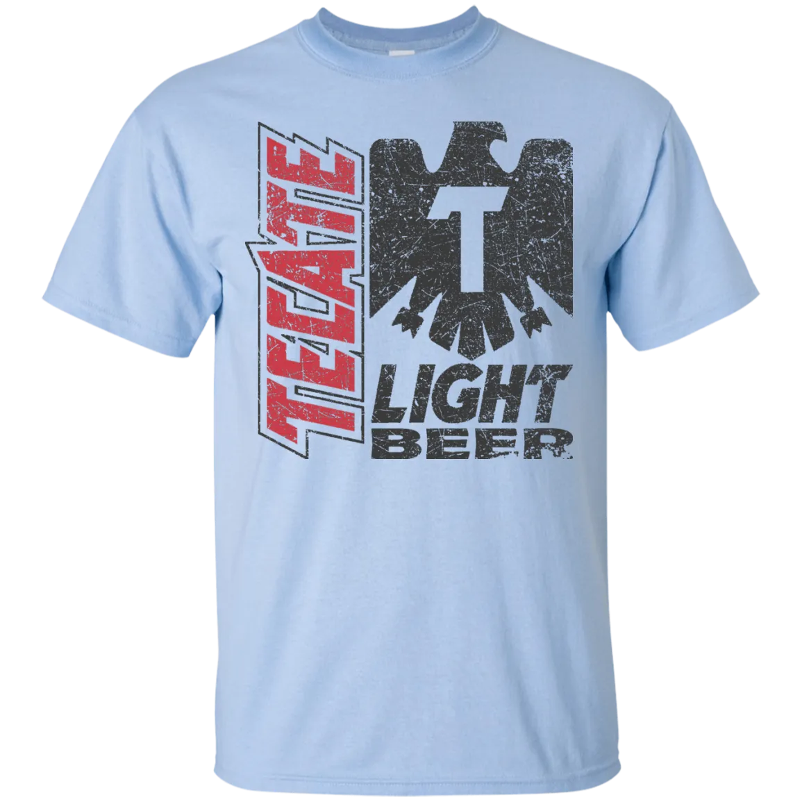 Tecate Beer T-Shirt Custom Designed Color Worn Label Pattern