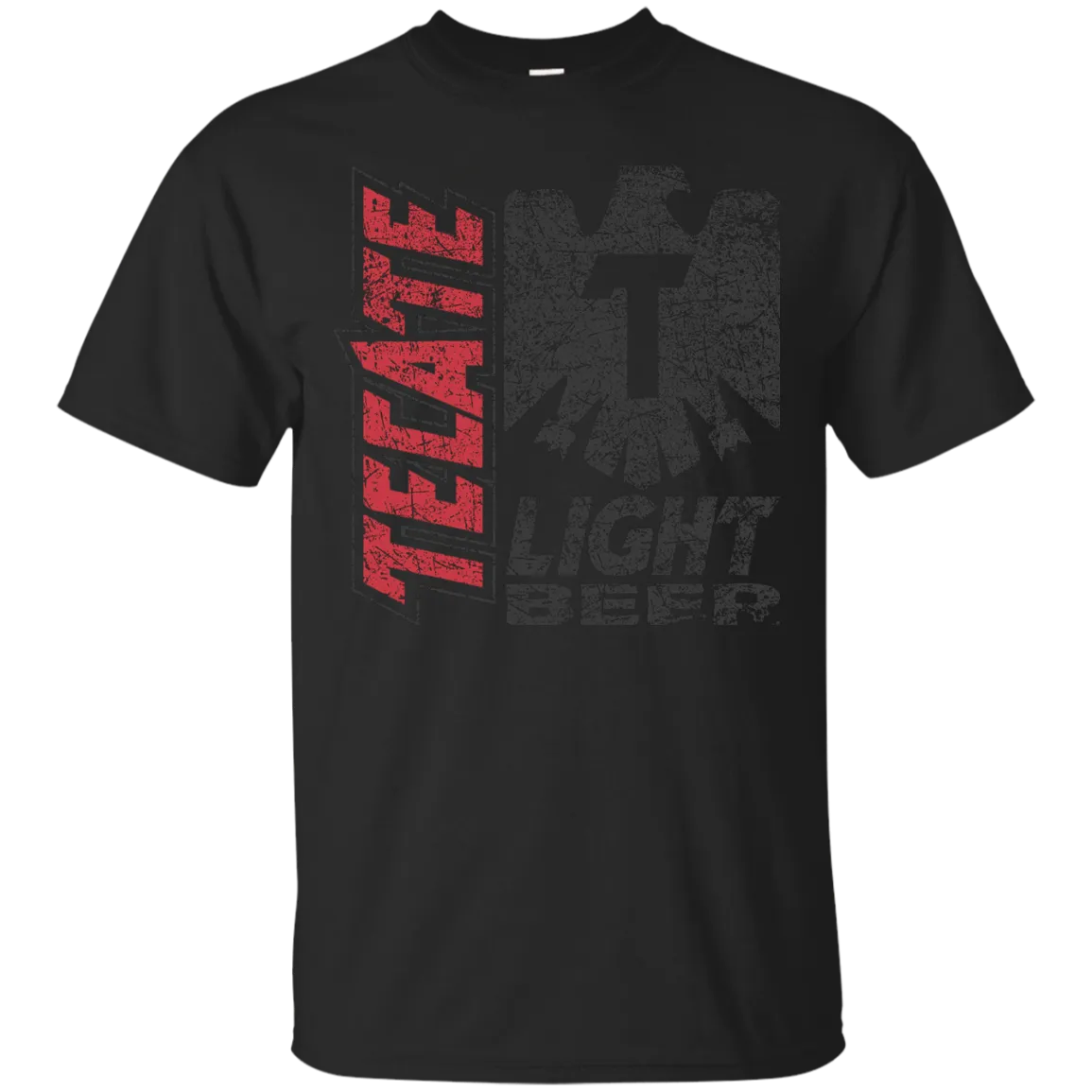 Tecate Beer T-Shirt Custom Designed Color Worn Label Pattern