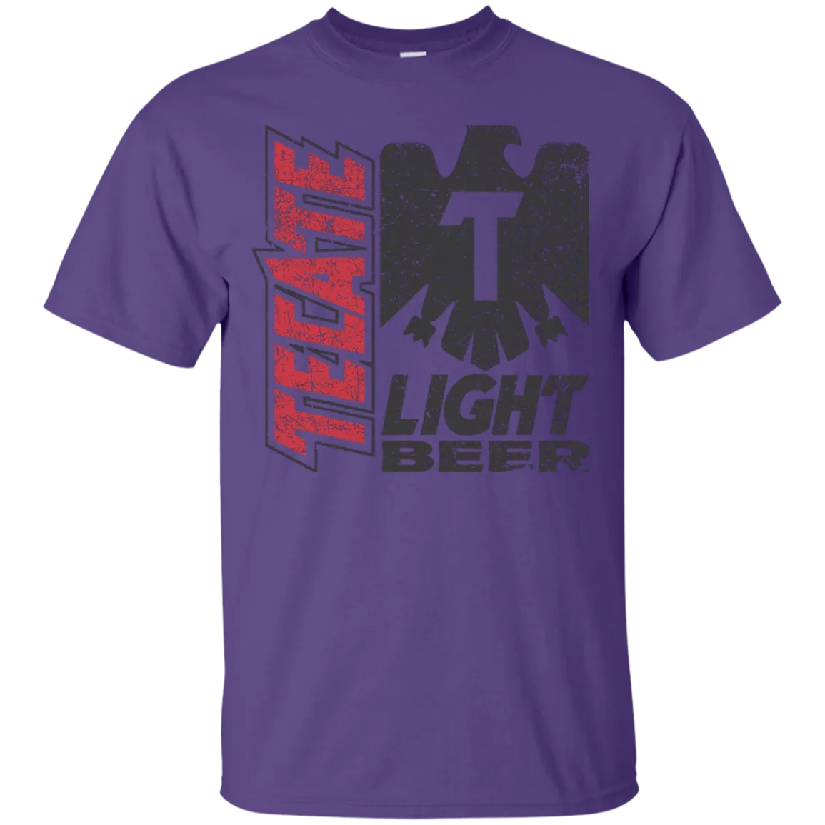 Tecate Beer T-Shirt Custom Designed Color Worn Label Pattern
