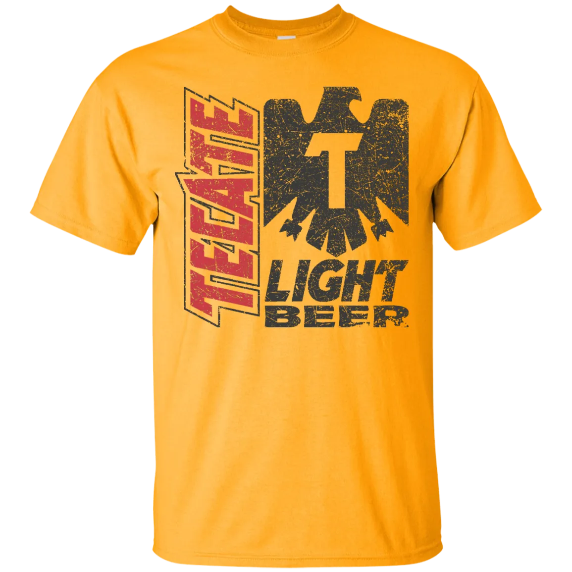 Tecate Beer T-Shirt Custom Designed Color Worn Label Pattern