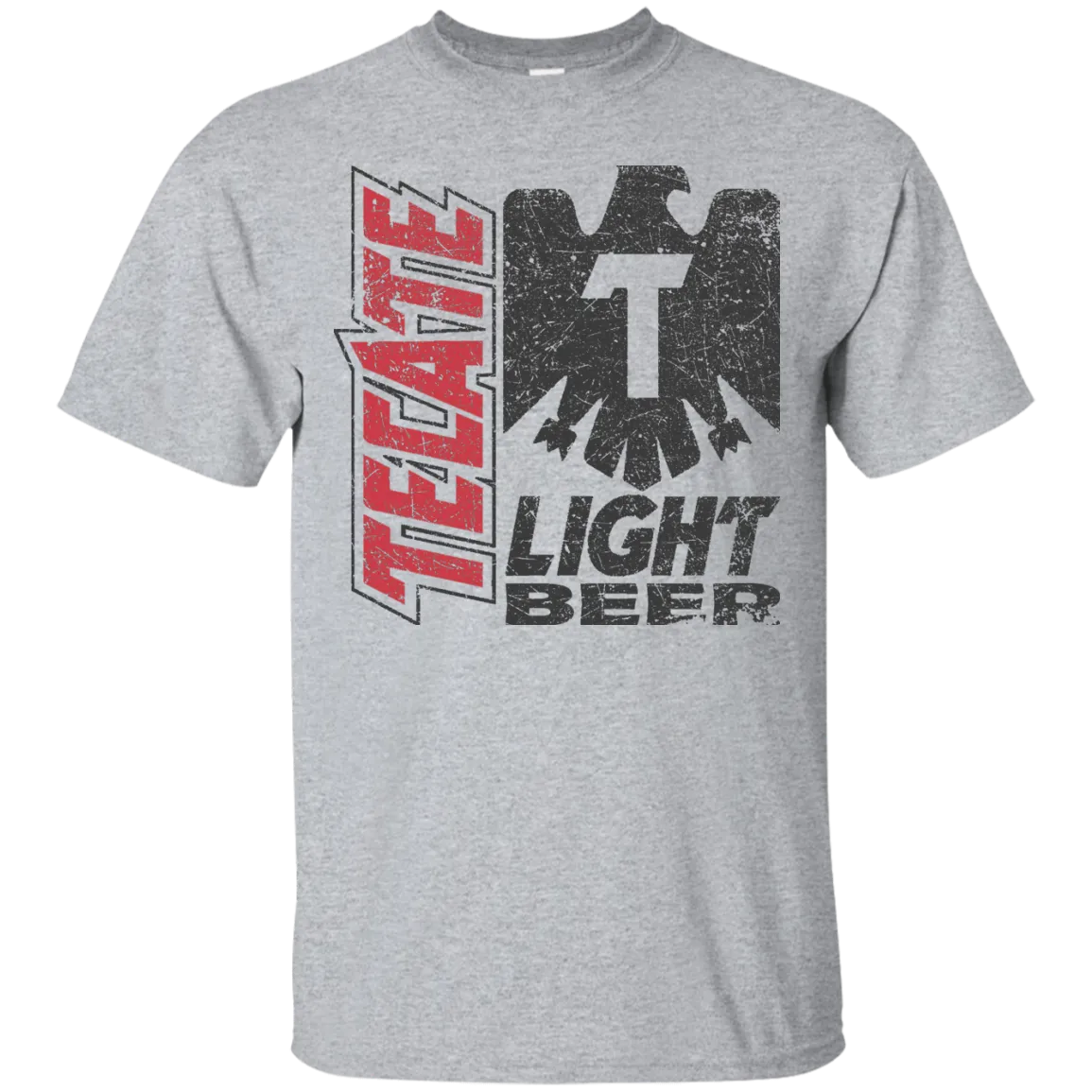 Tecate Beer T-Shirt Custom Designed Color Worn Label Pattern