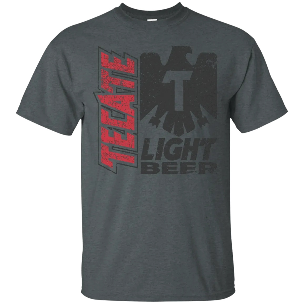 Tecate Beer T-Shirt Custom Designed Color Worn Label Pattern