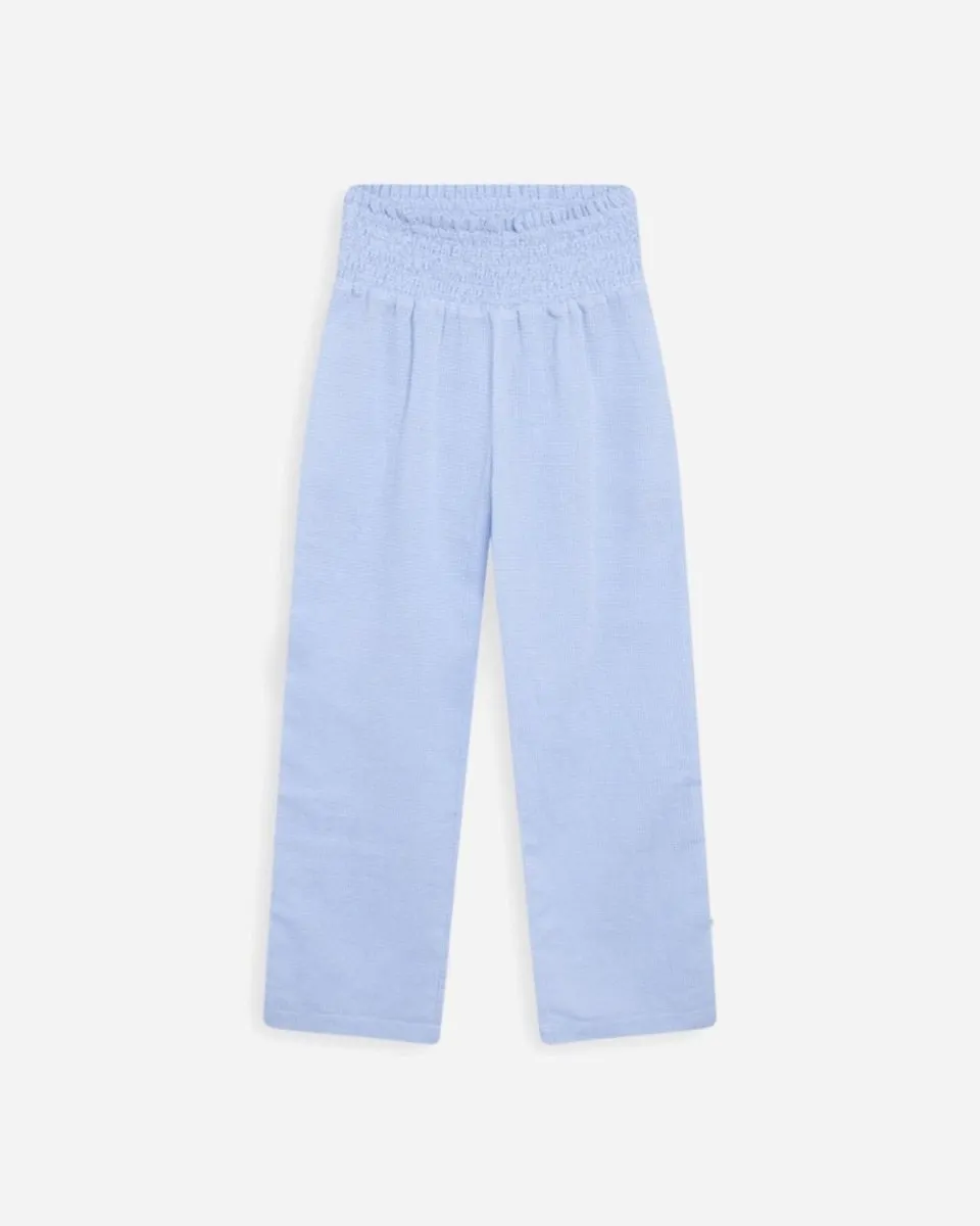 Teen Lissi Check Cropped Pant- Light Blue