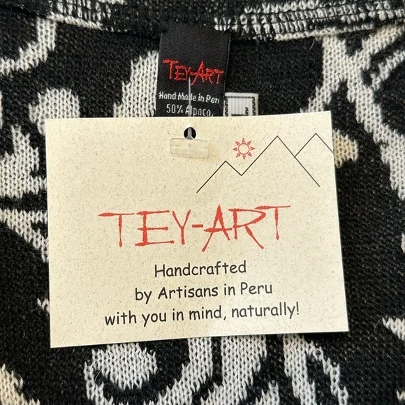 Tey-Art Cardigan Sweater Size Large Alpaca Wool 50%