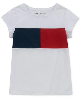TH Girls Pieced Flag T-Shirt White