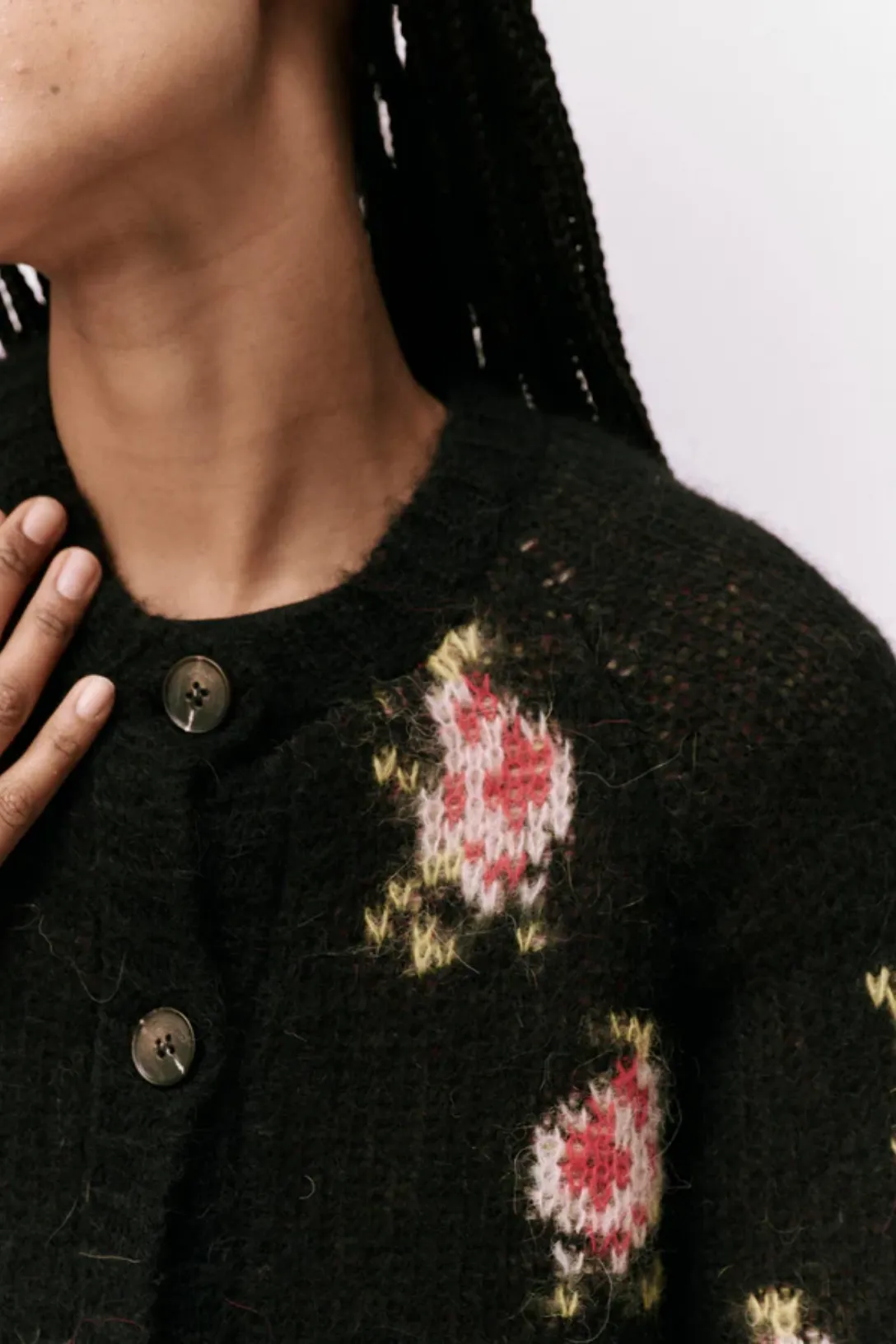 The Carousel Cardigan | Black Heirloom Rose