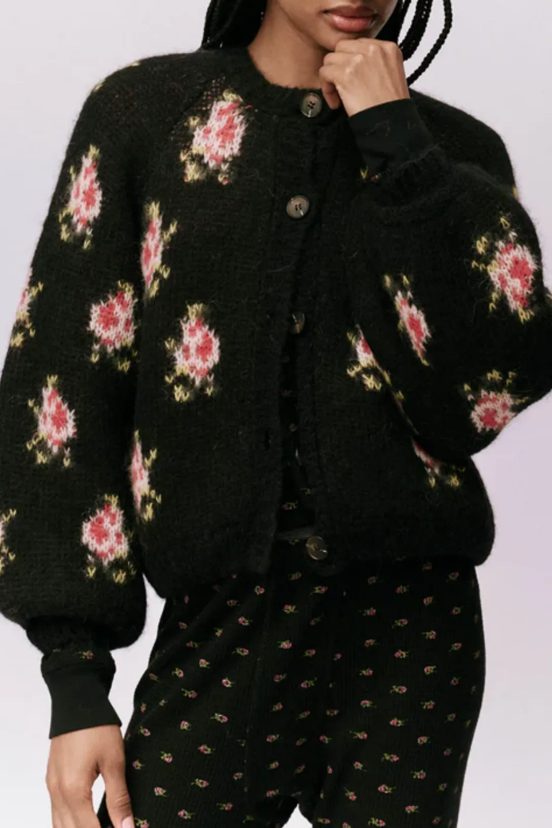 The Carousel Cardigan | Black Heirloom Rose