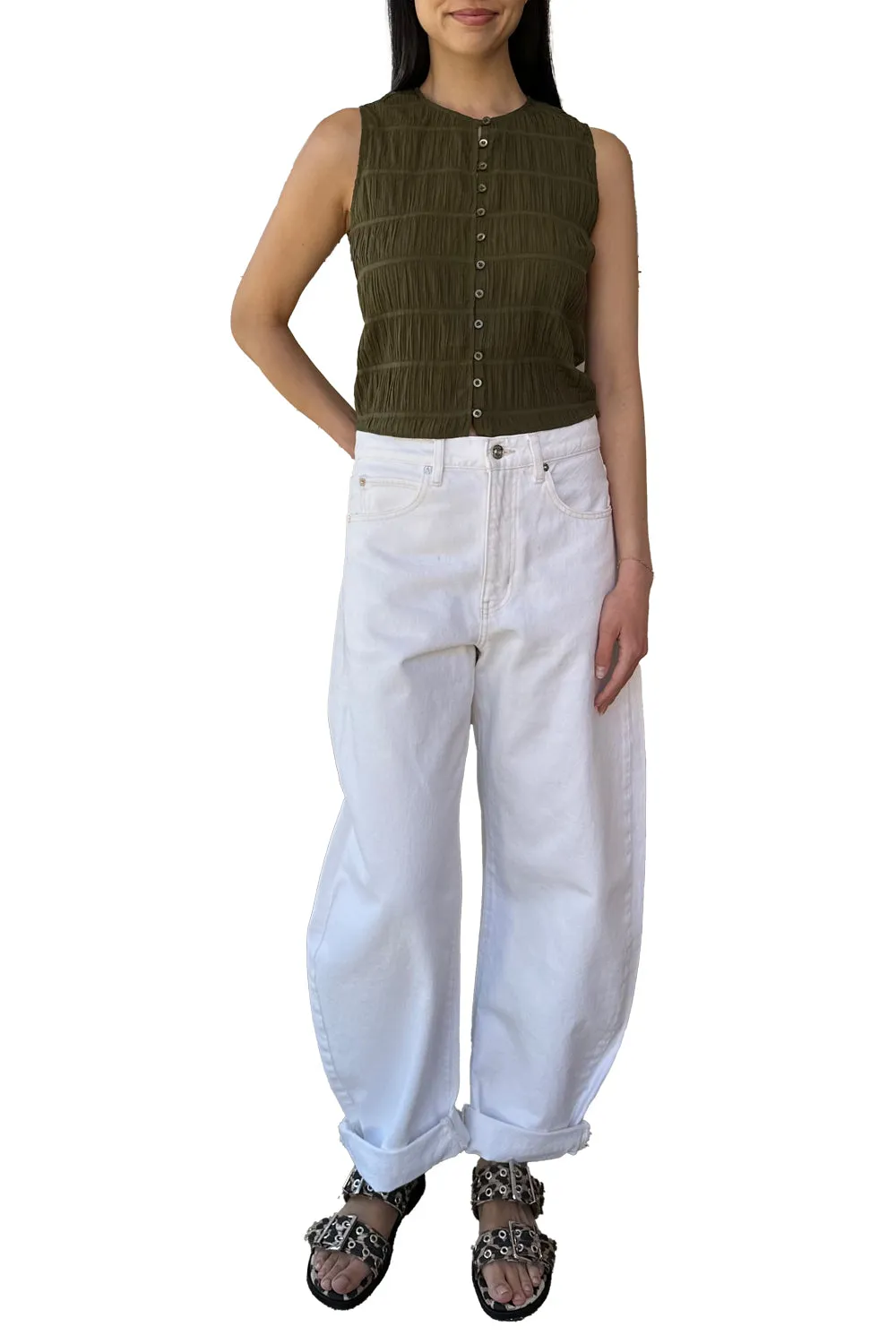 The Smocked Tank in Juniper