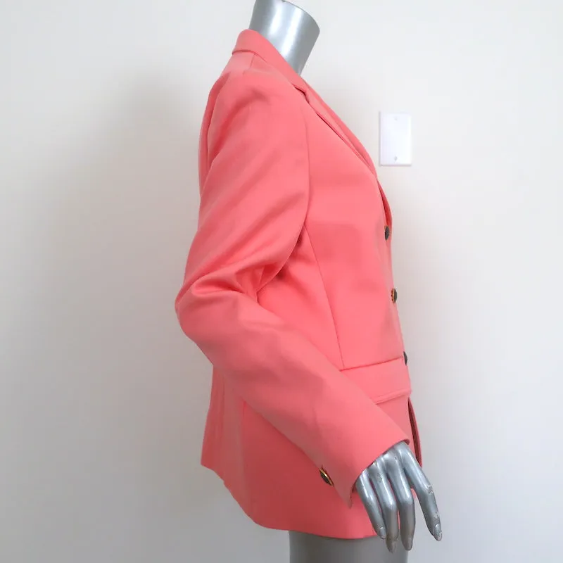 Tory Burch Blazer Salmon Double Weave Cotton Size 12 Three-Button Jacket