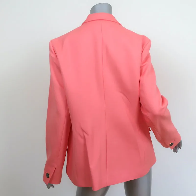 Tory Burch Blazer Salmon Double Weave Cotton Size 12 Three-Button Jacket