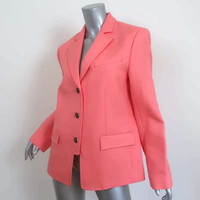 Tory Burch Blazer Salmon Double Weave Cotton Size 12 Three-Button Jacket