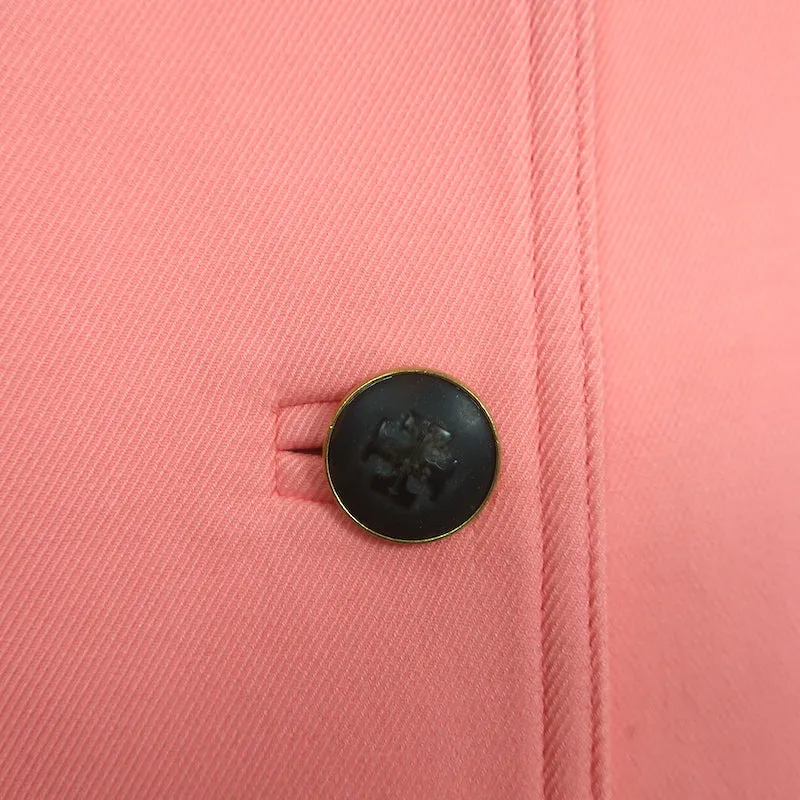Tory Burch Blazer Salmon Double Weave Cotton Size 12 Three-Button Jacket