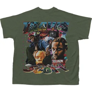 TRAVIS SCOTT COLLAGE T-SHIRT (MILITARY GREEN)