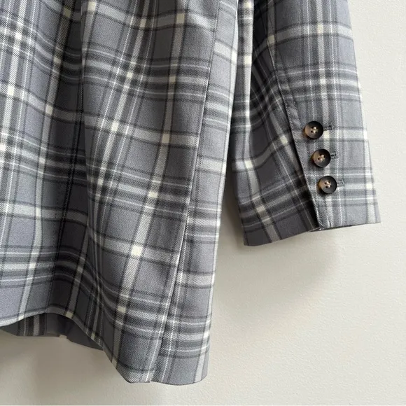 [treasure &amp; bond] oversized two-button blazer gray plaid
