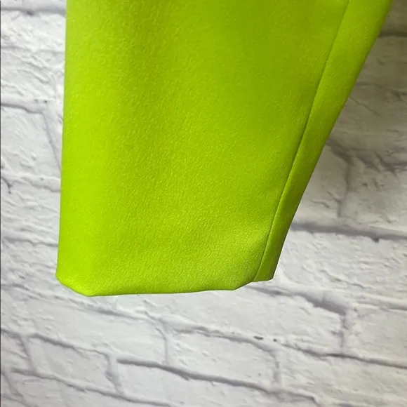 Trendy Peter Nygard Lime Green Blazer Wide Lapels Double Breasted Size 8 Lined