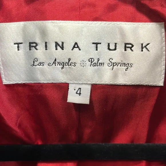 Trina Turk Blazer Plaid Wool Blend Cropped Fully Lined 3/4 Sleeve 3-Button