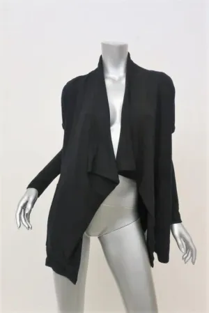 Velvet by Graham & Spencer Draped Cardigan Tish Black Jersey Size Extra Small
