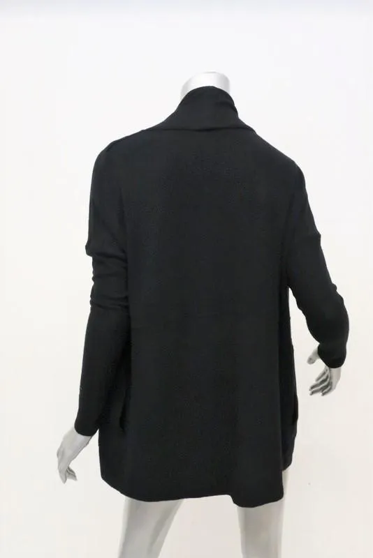 Velvet by Graham & Spencer Draped Cardigan Tish Black Jersey Size Extra Small