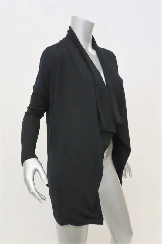 Velvet by Graham & Spencer Draped Cardigan Tish Black Jersey Size Extra Small