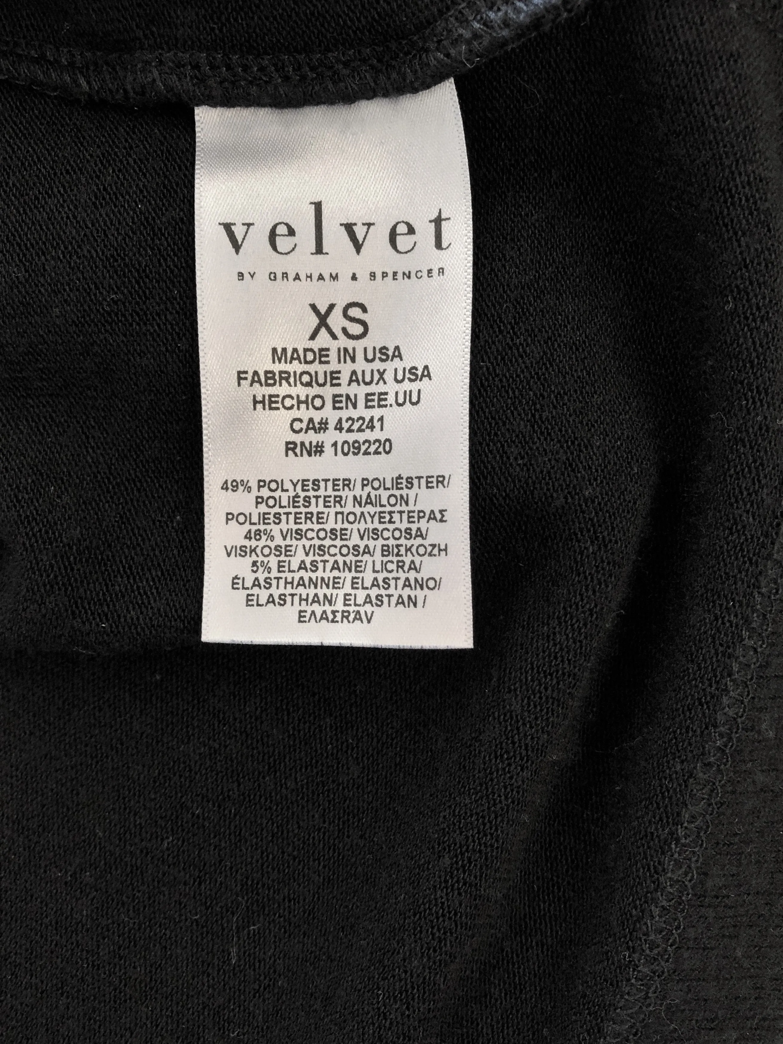 Velvet by Graham & Spencer Draped Cardigan Tish Black Jersey Size Extra Small