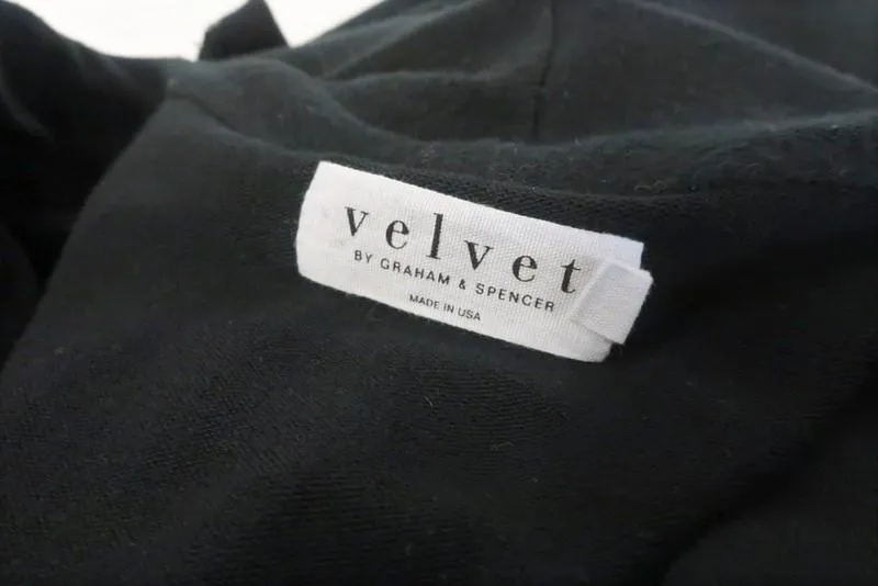 Velvet by Graham & Spencer Draped Cardigan Tish Black Jersey Size Extra Small