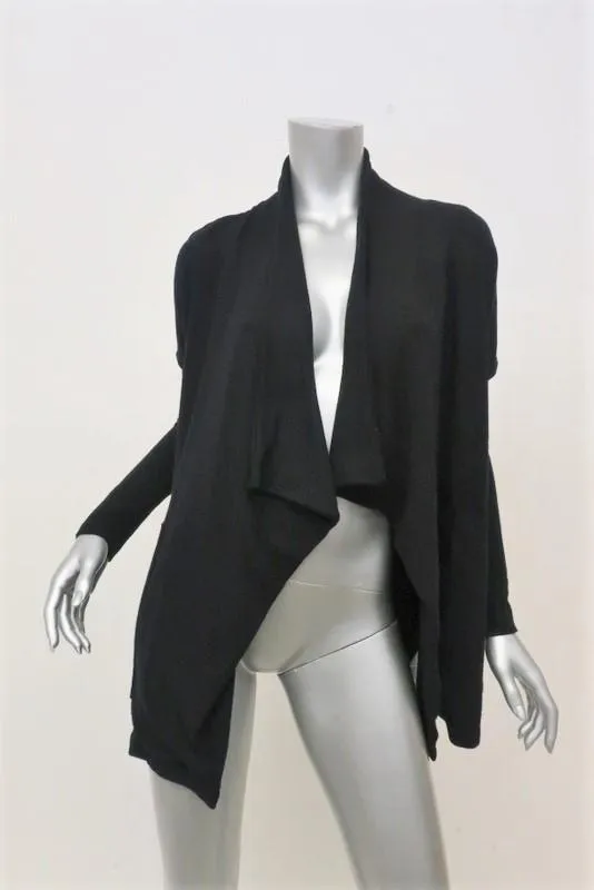 Velvet by Graham & Spencer Draped Cardigan Tish Black Jersey Size Extra Small